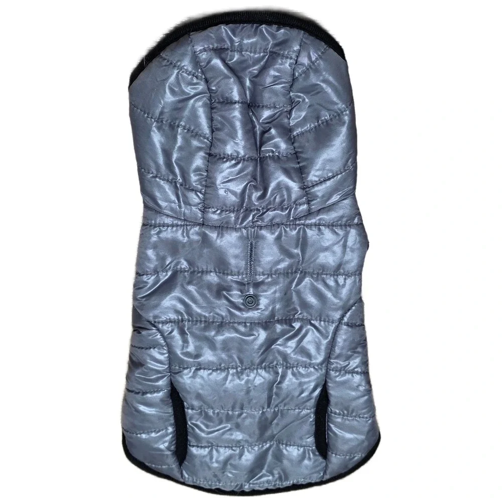 Puffer Dog Jacket Size XS‎ Silver Winter Warm Coat Pet Apparel